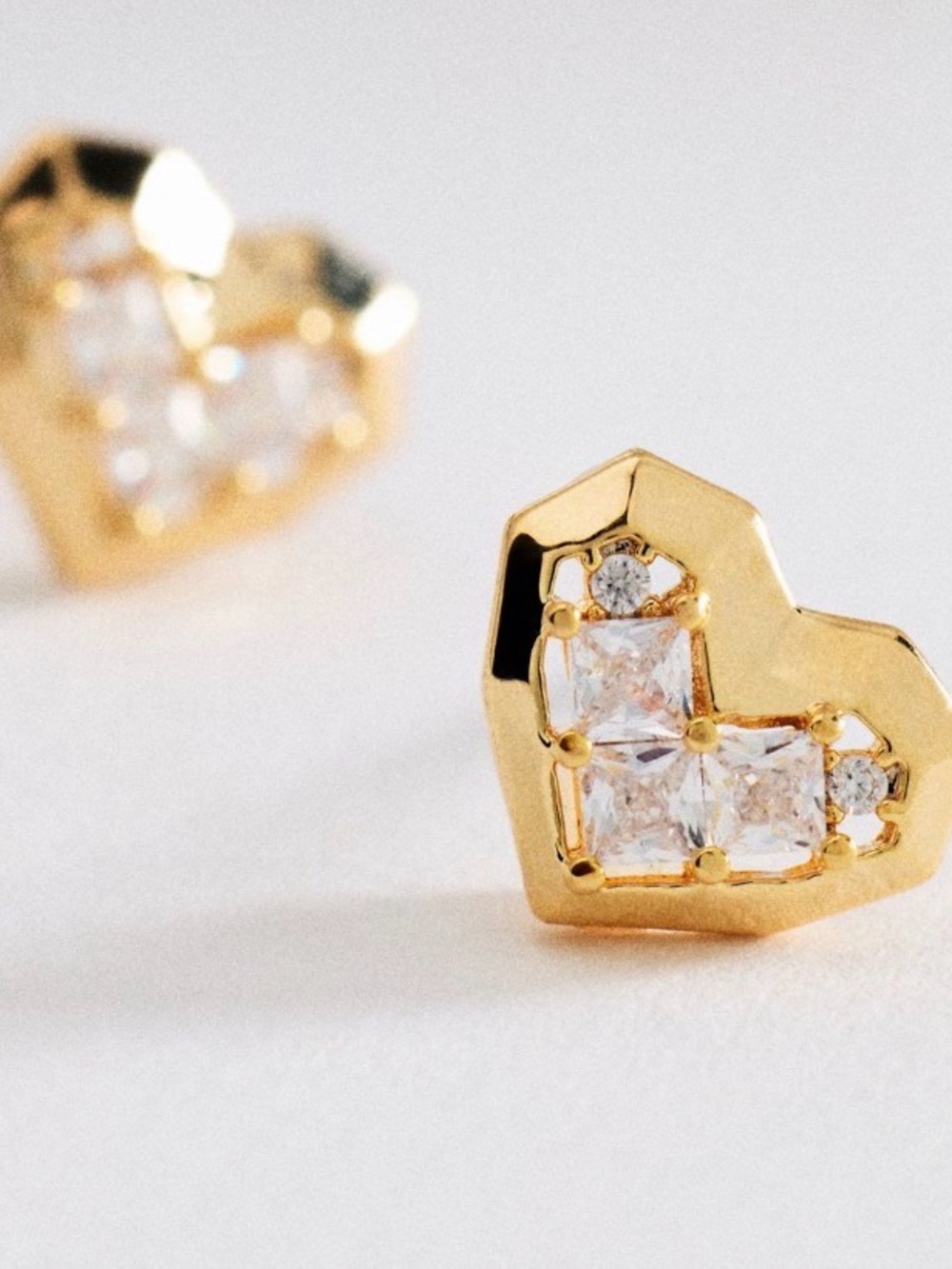 Anthropologie Gold Heart Icon Stud Earrings